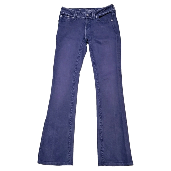 Miss Me Boot Cut Cross Embellished Bling Dark Wash Denim Jeans Womens Size 27 - Picture 2 of 13